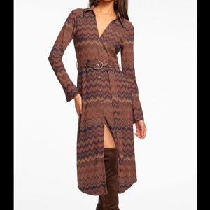 RAMY BROOK BELTED BUTTON FRONT DRESS- size small NWOT